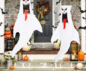 Gruselige weiße Halloween Gespenst Windsack Deko hängend wasserdicht Außenbereich Requisite