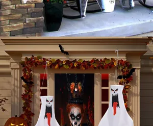 Halloween weisser Geist Windsack HaengeDeko wasserdichte Wetterfahne Outdoor Party Requisite