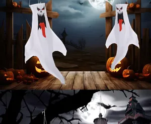 Halloween weiße Geist Windsocken hängend gruselig windsocke wasserdicht Party Deko