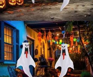 Halloween weiße Geist Windsack hängende Outdoor wasserdichte Wetterfahne Dekoration