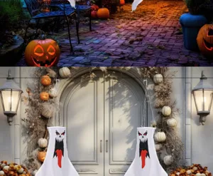 Halloween weiße Geister Windsocken hängende Outdoor gruselige Dekorationen wasserdicht!