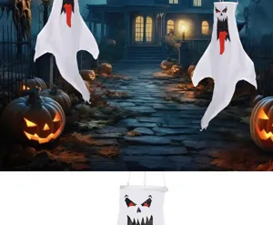 Halloween weißer Geist Windsack wasserdichte hängende Dekoration für Outdoor Party Requisite
