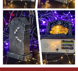 Halloween beleuchtete Sound Grabstein Requisite gruselige Party Spukhaus Bar Deko Detailansicht