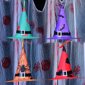 Halloween LED Lighted Witch Hat Party Costume Glowing Wizard Hat Spooky Festival Decor