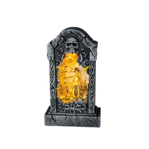 Halloween LED Grabstein Lampe leuchtendes Skelett Requisite Gruselparty Dekoration