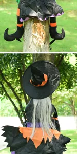 Halloween crashing witch tree hanging decoration outdoor spooky party prop holiday ornament 1pc