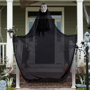 Halloween Hängender Geist Dekoration Horror Kunststoff Vampirmaske Schwarze Gaze Große Hängende Geist Requisiten Für Bar KTV Party