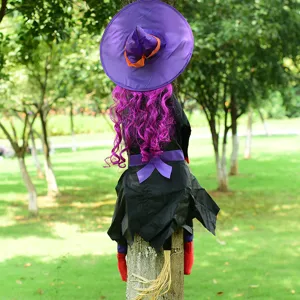 Halloween tree-climbing witch hanging decoration outdoor scary party spooky prop ornament setup