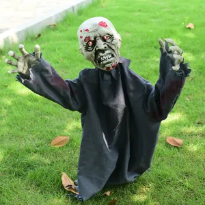 Halloween zombie luminoso decorazione picchetto da terra oggetto spaventoso comandato vocalmente