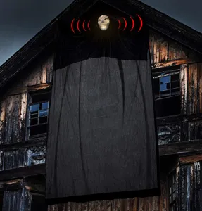 Decoration d'Halloween fantome suspendu lumineux a commande vocale crane effrayant