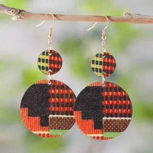 Afrikanischer Stil Juneteenth Holz geometrische Ohrringe Damen Mode Schmuck Accessoire