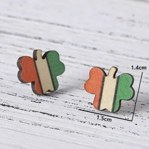 Boucles d'oreilles trèfle en bois St Patrick bijoux de festival irlandais cadeaux