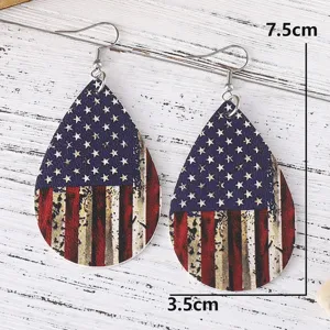 Patriotismus amerikanische Flagge Tropfen Leder Ohrringe für Damen, 4. Juli Schmuck.