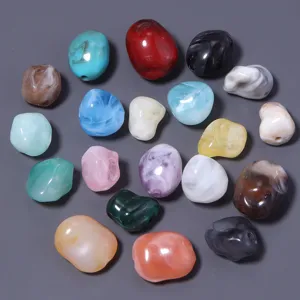 Cuentas sueltas irregulares de acrílico de colores para accesorios de joyería hechos a mano