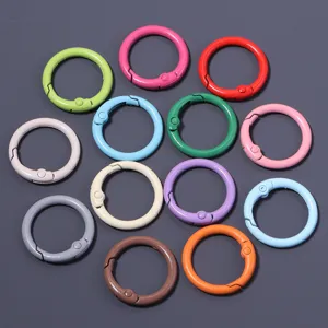 Colorful metal spring rings for keychain bag hanging loops DIY hardware parts.