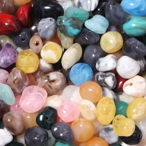 Cuentas acrílicas irregulares de colores imitación jade cuentas sueltas para accesorios de joyería