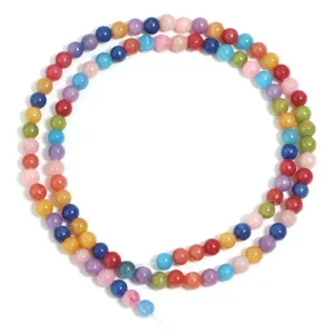 Perles rondes en pierres précieuses colorées pour la fabrication de bijoux DIY.
