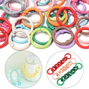 Colorful metal spring rings open O-rings bag hooks snap clips DIY key chain accessories