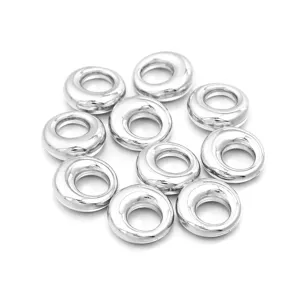 Perles intercalaires argentées à grand trou en CCB galvanisé pour bracelets de bijoux DIY.