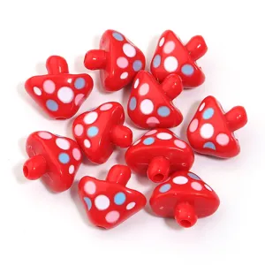 Perline di funghi in acrilico rosso a pois ciondoli sfusi per portachiavi fai da te gioielli