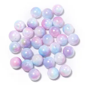 Acrylic AB color gradient beads detail showing colorful aurora effect for DIY crafts.
