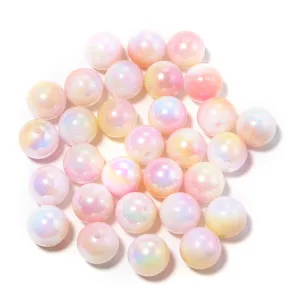 Acrylic AB color gradient round beads aurora loose beads DIY handmade bracelet jewelry accessories
