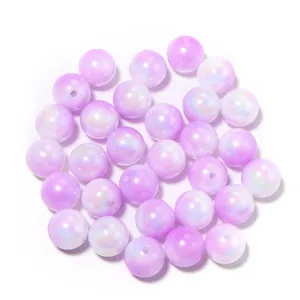 Purple acrylic AB color gradient round beads for DIY handmade jewelry crafting bracelets.