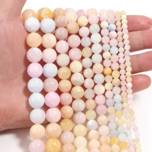 Perles en vrac de pierres précieuses multicolores rondes trou droit DIY accessoires de bijoux