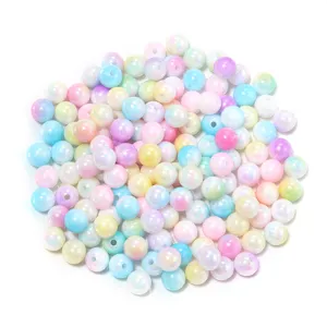 Acrylic AB color gradient round beads colorful aurora loose beads DIY handmade bracelet jewelry accessories