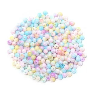 Acrylic AB color gradient round beads colorful aurora loose DIY handmade bracelet jewelry