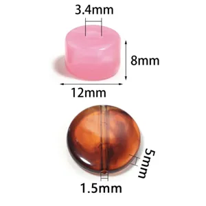 Cuentas de acrílico cilíndricas y redondas planas DIY pulsera collar accesorios de joyería