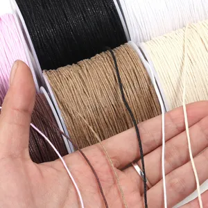 Multicolor handmade waxed cord for DIY bracelets and jewelry making craft projects detail view.