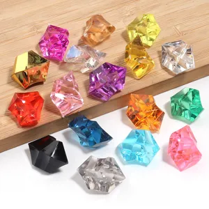 Colorful acrylic ice stones transparent crystal irregular DIY accessories detail view
