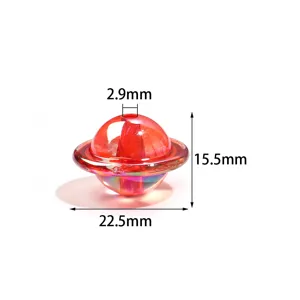 Κόκκινες διαφανείς ακρυλικές χάντρες UFO για DIY χειροποίητα βραχιόλια αξεσουάρ κοσμημάτων.
