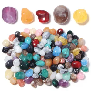 Cuentas Sueltas Mezcladas de Acrílico con Forma Irregular Aspecto de Jade Dos Tonos Patrón de Mármol para Joyería DIY Collares Pulseras Accesorios