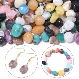 Cuentas acrílicas irregulares coloridas para accesorios de joyería hechos a mano DIY.