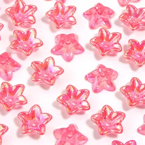 Transparent AB colorful acrylic star flower loose beads for DIY handmade bracelet jewelry accessories
