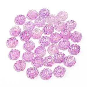 Acrylic transparent rose flower beads for DIY handmade bracelets jewelry accessories