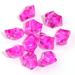 Pink acrylic faux ice cubes crystal stones irregular DIY jewelry craft accessories