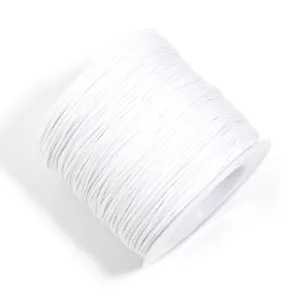 White waxed cord for DIY bracelets jewelry making hand-woven craft string spool detail
