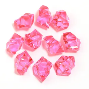 Pink acrylic simulated ice blocks irregular crystal stones transparent DIY jewelry accessories