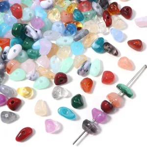 Perles en vrac en acrylique irrégulières multicolores pour accessoires de bijoux de bracelet DIY.