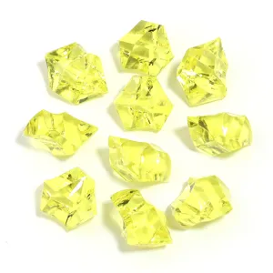 Yellow acrylic fake ice blocks clear crystal stones irregular DIY jewelry accessories