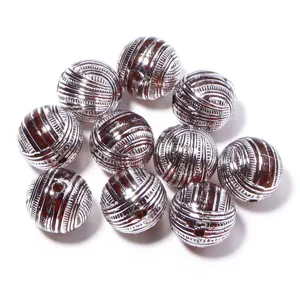 16mm acrilico filato palla rigato sciolto perle DIY braccialetto gioielli che fanno accessori