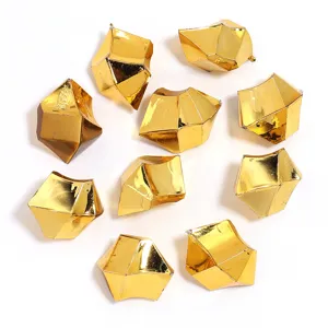 Gold acrylic fake ice rocks crystal stones unperforated DIY jewelry craft accessories