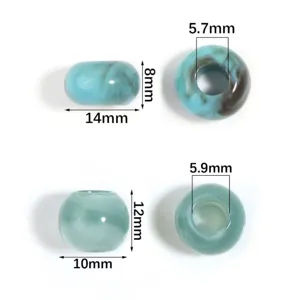 Acrylic two-color tie-dye round beads imitation jade large-hole loose beads DIY jewelry accessories