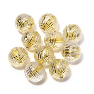16mm perle sfuse in acrilico trasparente argentato con motivo a filato per bracciali