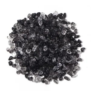 Perles en vrac en acrylique pierre concassée irrégulière 5-8mm dégradé noir transparent