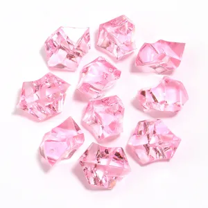 Pink acrylic faux ice cubes irregular crystal stones for DIY craft accessories jewelry making