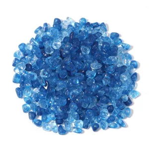 Perles en vrac en acrylique bleu pierre concassee irreguliere pour bijoux DIY.